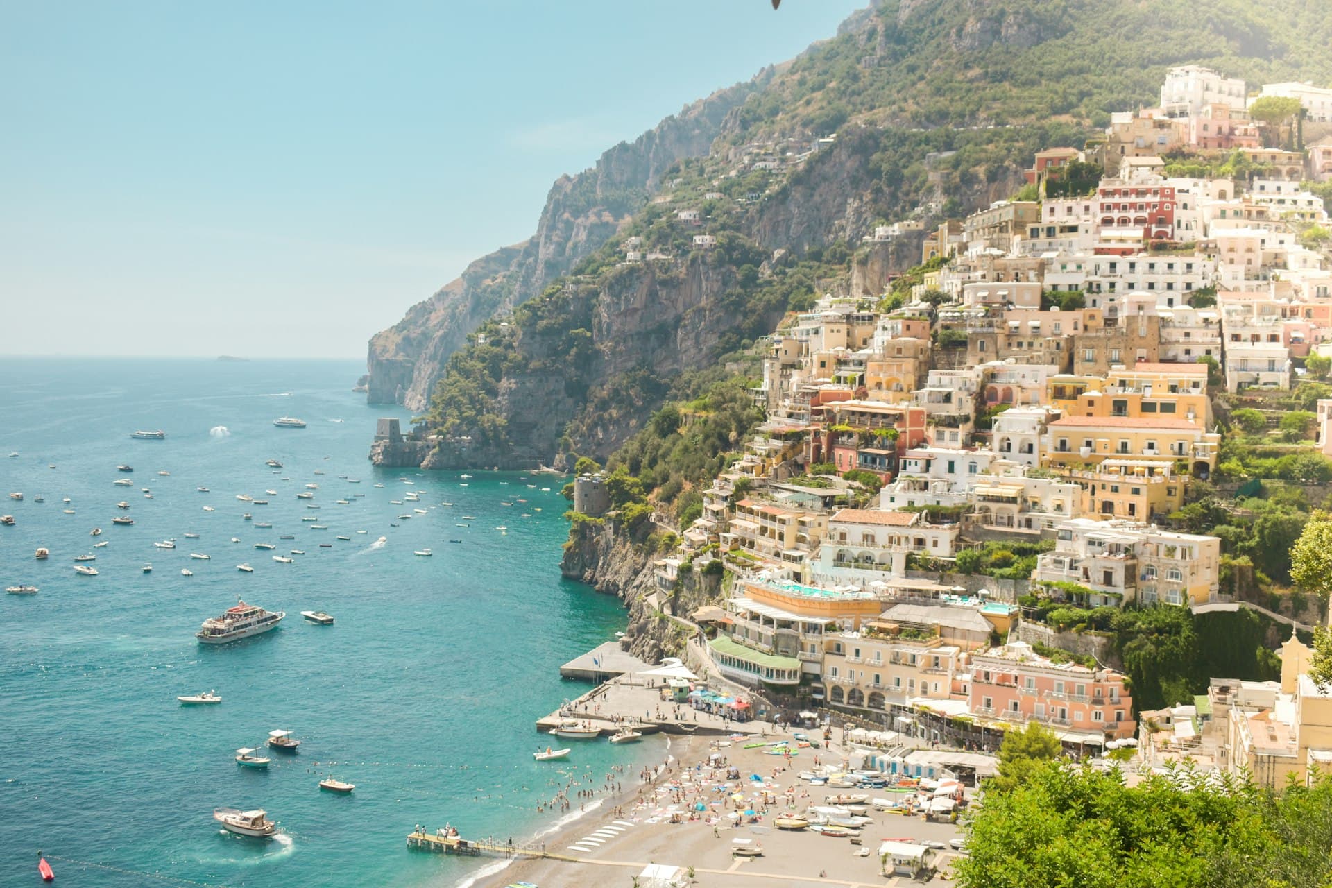The cliffside village of Positano on the Amalfi Coast, Italy