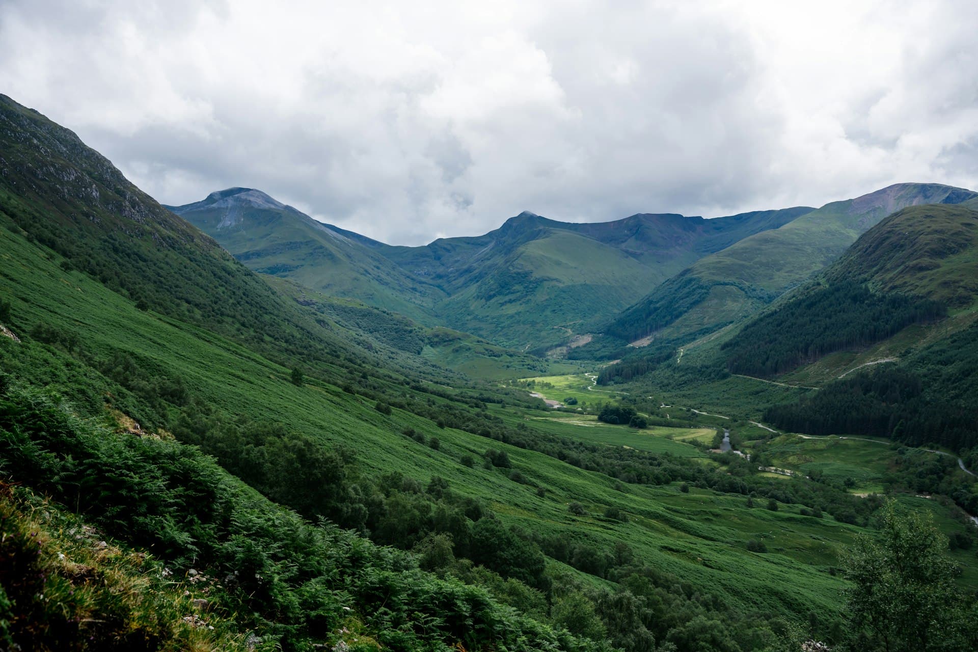 The Glencoe valley in the Scottish Highlands